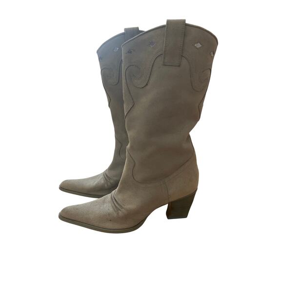 Women’s Penny Loves Kenny Light Blue Cowboy Boots Heels Size 9 - Picture 1 of 8